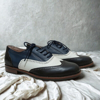 chaussures richelieu cuir tricolores