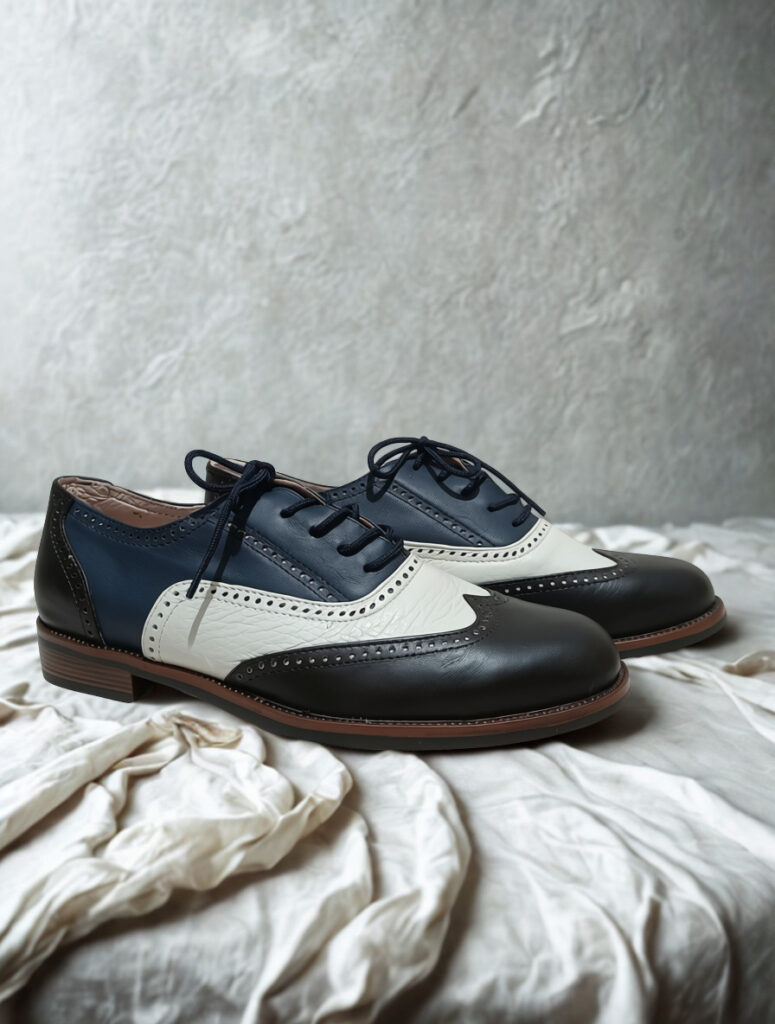 chaussures richelieu cuir tricolores
